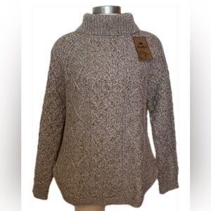 NWT Mark’s Wind River Womens Brown Cable-Knit Turtleneck Sweater Size M